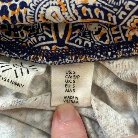 Women's Artisan NY Size Small Navy/Orange Multi Color Maxi Skirt - Picture 9 of 9